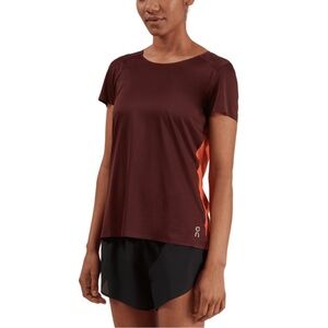 On Running Performance Short Sleeve Athletic Workout Shirt Maroon Women’s L NWT